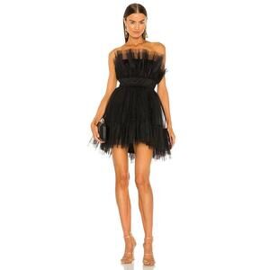 Katie May Ellee Dress in Black mini strapless